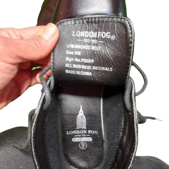 London Fog LFM Broadstreet Mens Memory Foam Black Size 9 - Picture 5 of 12
